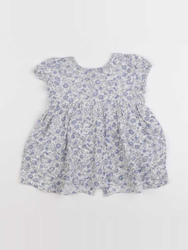 Cyrillus - robe blanc, bleu - 6 mois