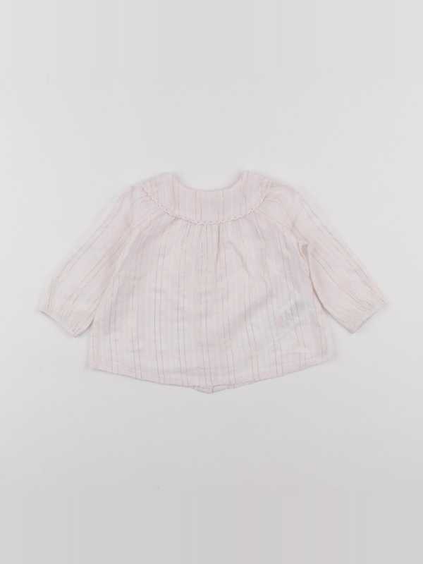 Cyrillus - blouse blanc, or - 6 mois