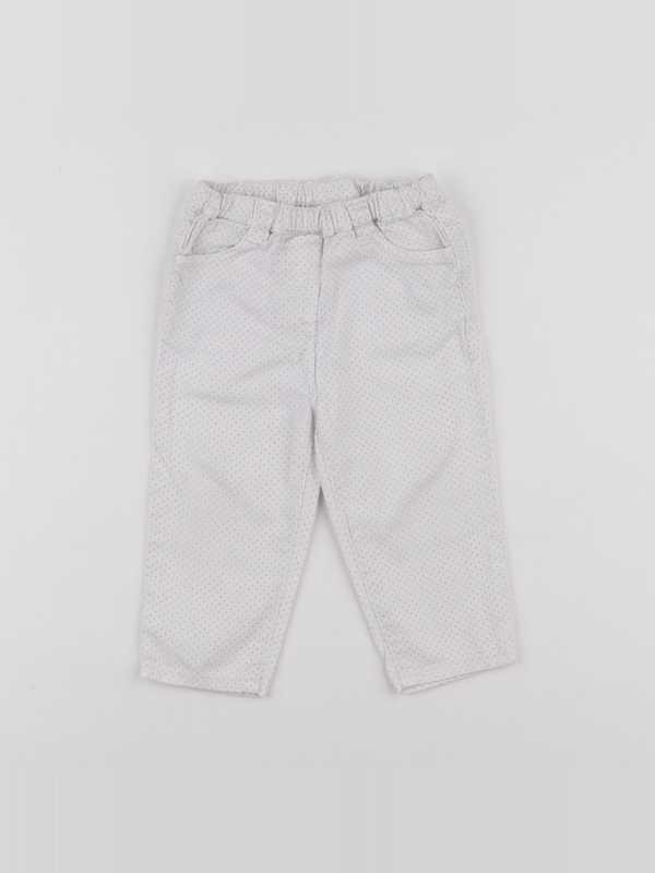 Cyrillus - pantalon blanc, rouge - 18 mois