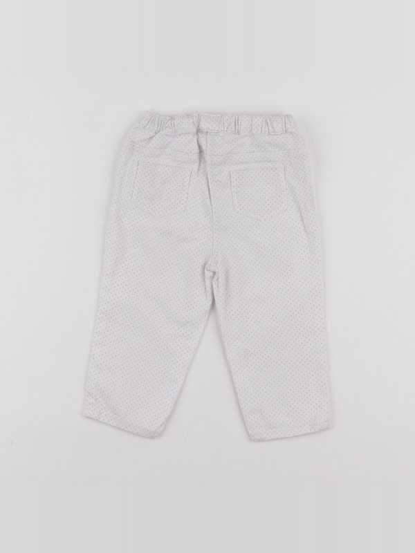 Cyrillus - pantalon blanc, rouge - 18 mois