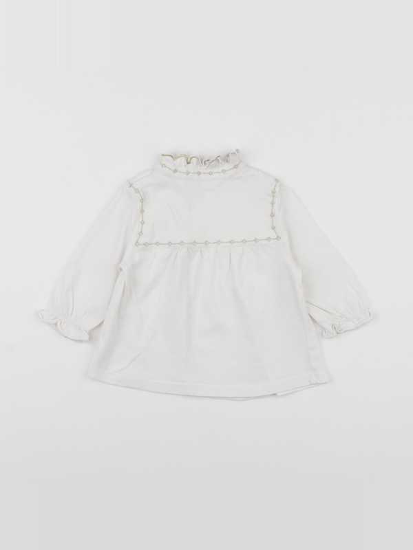 Cyrillus - tee-shirt blanc, or - 9 mois