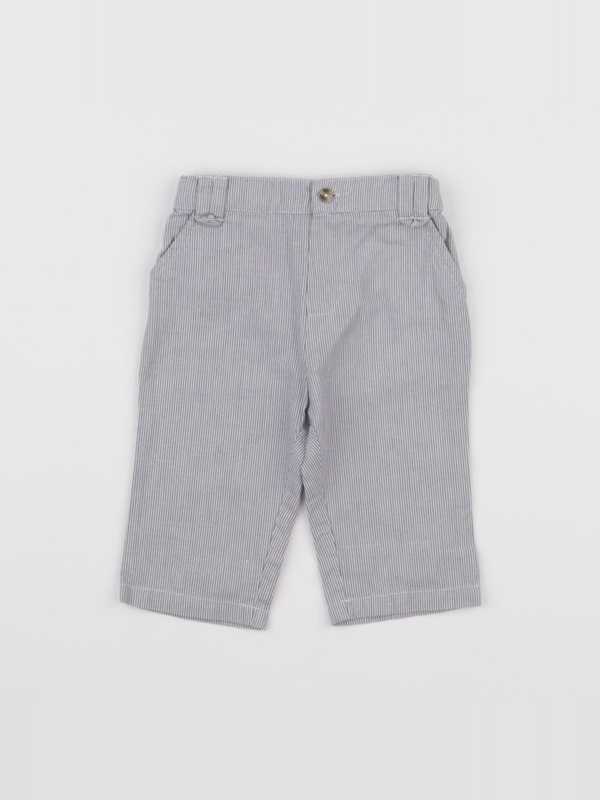 Cyrillus - pantalon blanc, bleu - 6 mois
