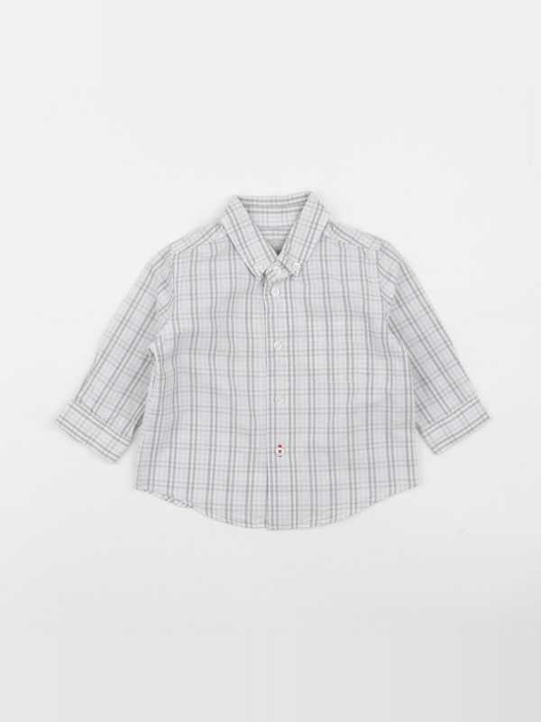 Cyrillus - chemise gris, bleu - 12 mois