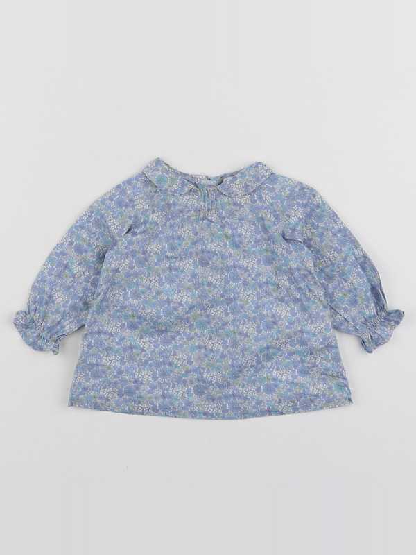 Cyrillus - blouse bleu, vert - 6 mois