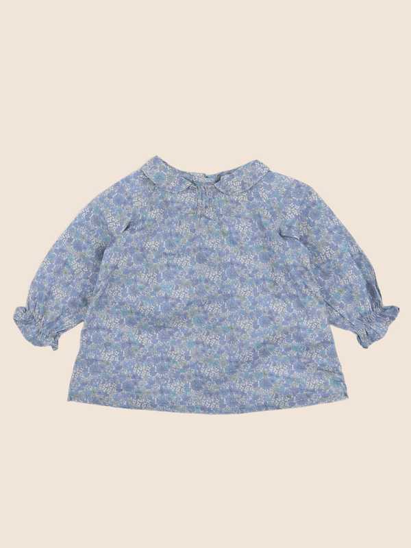 Cyrillus - blouse bleu, vert - 6 mois