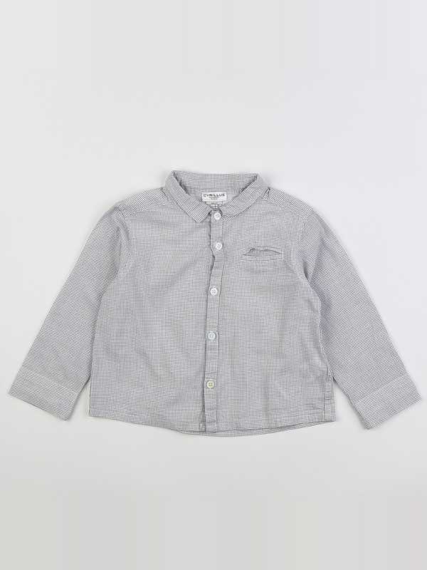 Cyrillus - chemise blanc, bleu - 18 mois