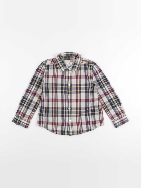 Cyrillus - chemise bleu, beige - 3 ans