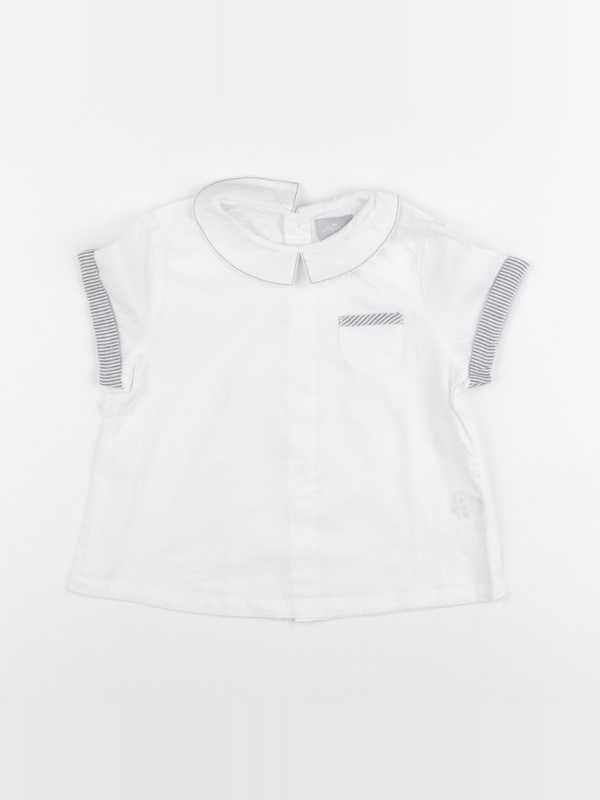 Cyrillus - blouse blanc, gris - 24 mois