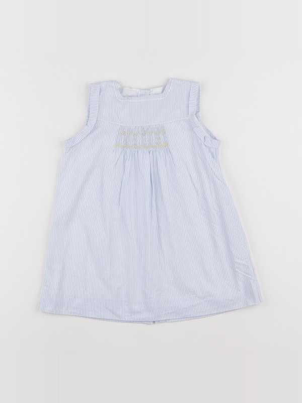 Cyrillus - robe blanc, bleu - 18 mois