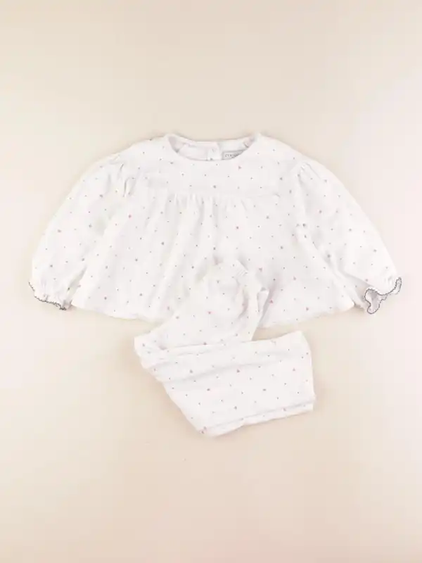 Cyrillus - pyjama velours blanc - 3 ans
