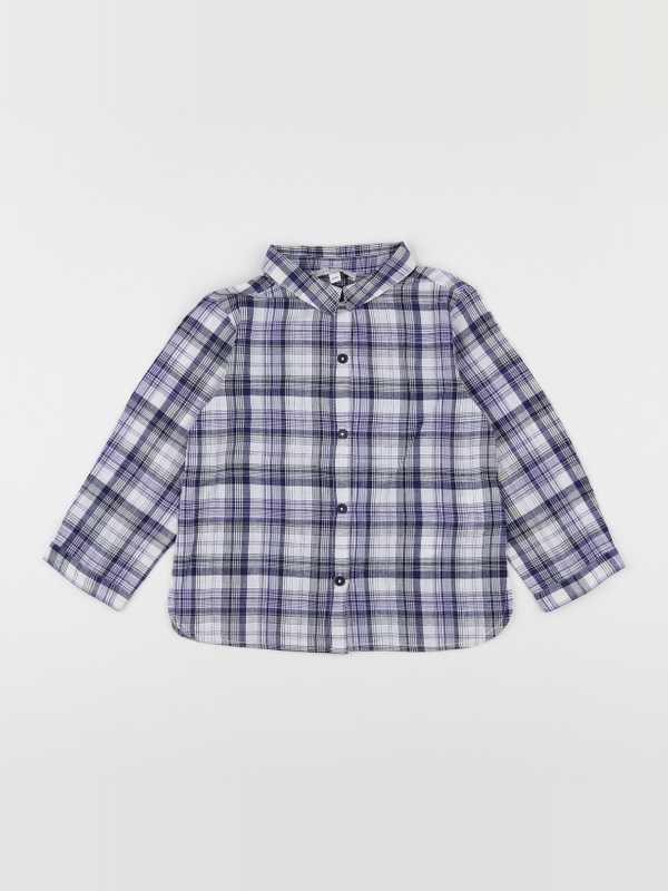 Cyrillus - chemise bleu, blanc - 2 ans