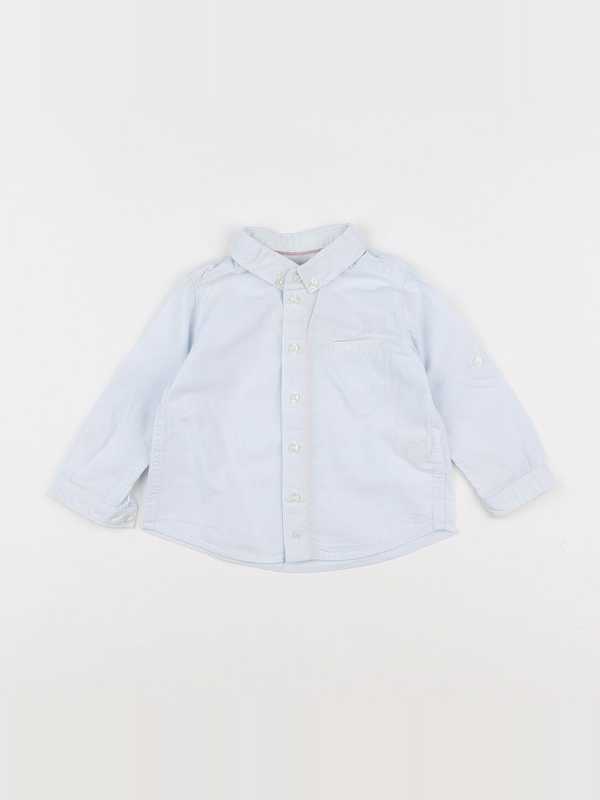 Cyrillus - chemise blanc, bleu - 12 mois